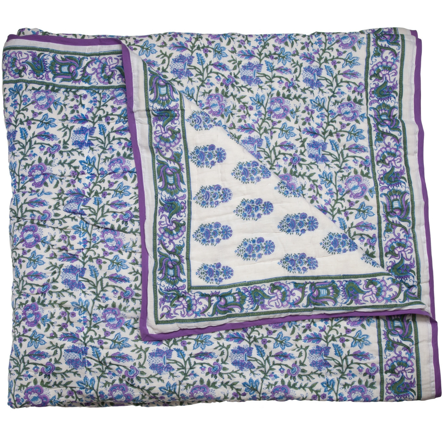 Aria-Riya Reversible Quilt - Lavender/Blue